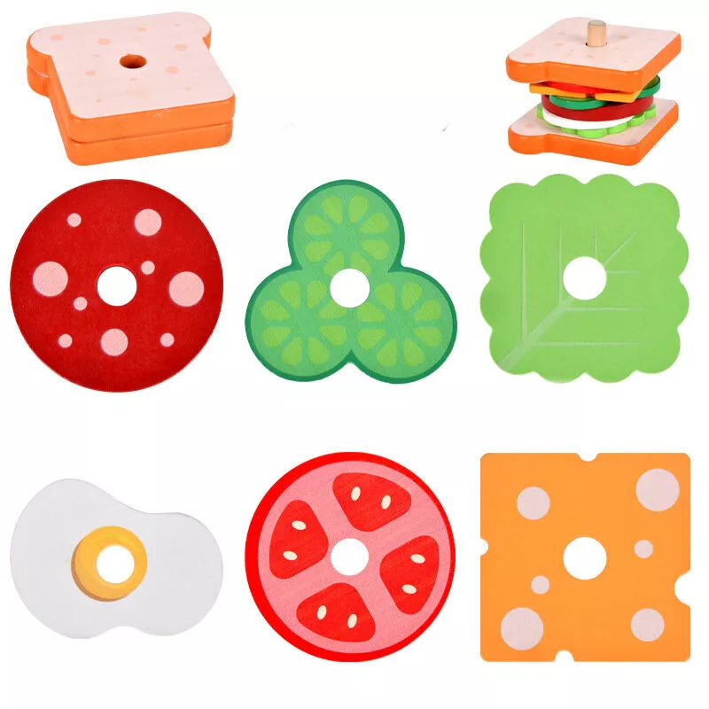 LEAN TOYS Sandwich Wooden 8 El Cards With Recipes 10 Pcs
