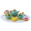 LEAN TOYS Tea Coffee Set for Children Wooden 15 Pieces
