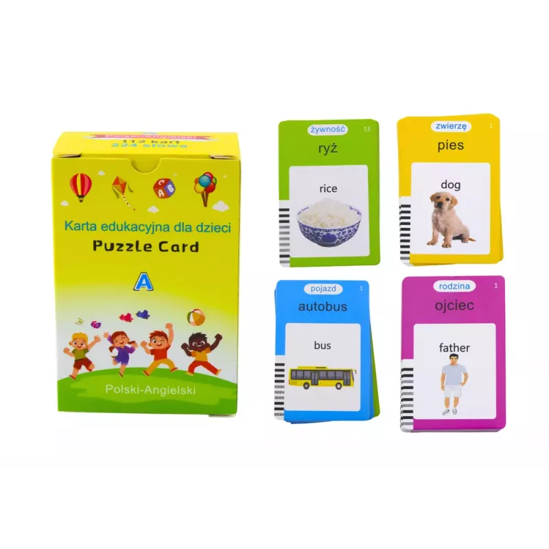 LEAN TOYS Tablet for Educational Cards Learning Polish English 224 Words Blue