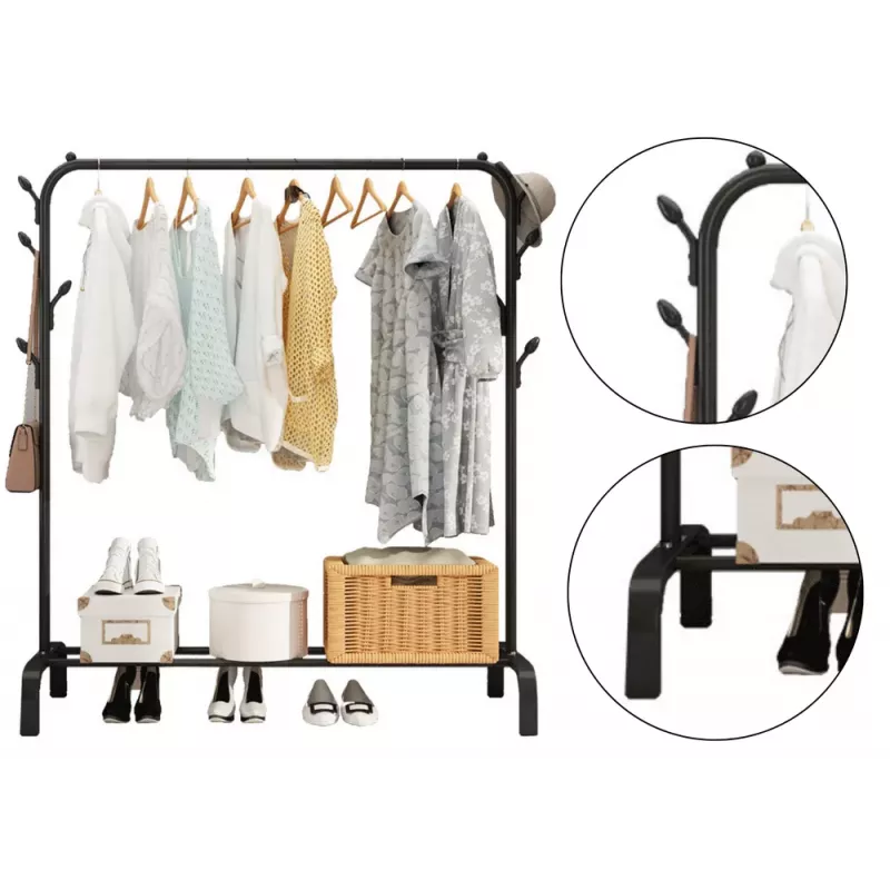 LEAN Standing Clothes Hanger Shoes Freestanding Wardrobe