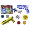 LEAN TOYS Gun Launcher Set 4 Metal Discs Blue Yellow Lights