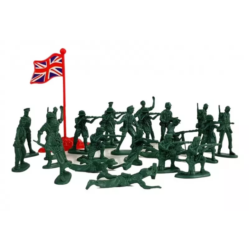 LEAN TOYS Large Military Set 100 Pieces Soldiers Flags