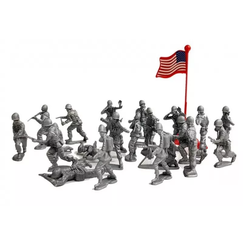 LEAN TOYS Large Military Set 100 Pieces Soldiers Flags