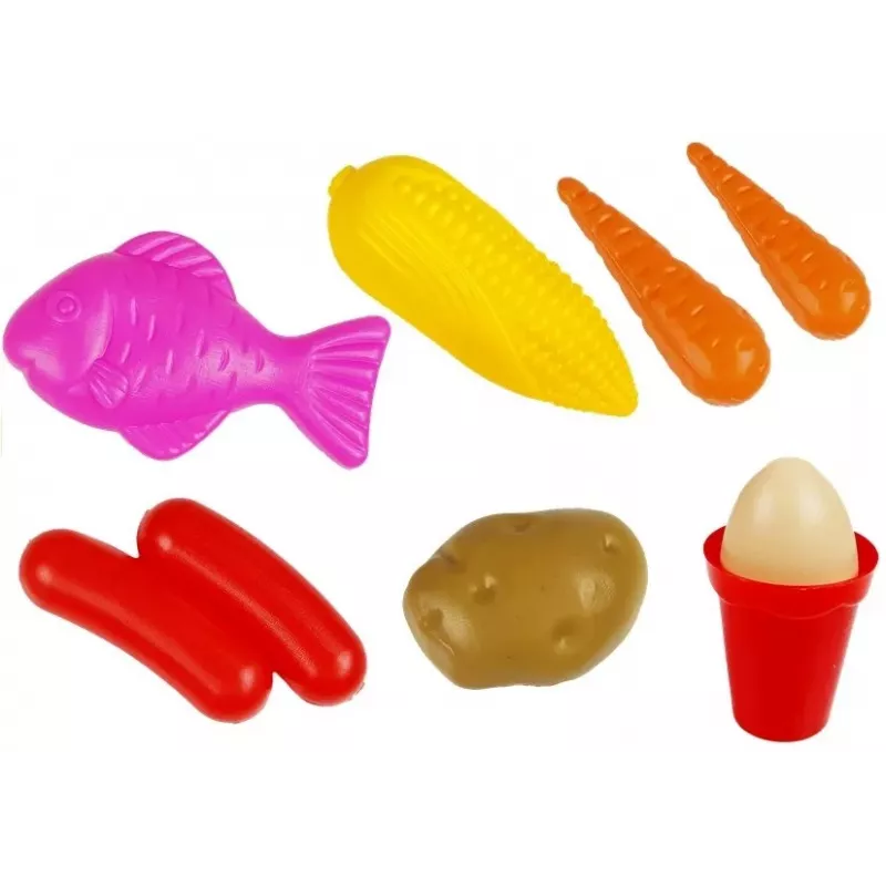 LEAN TOYS Interactive Kitchen For Children with Refrigerator, Water Tap, Accessories, 58 pcs.
