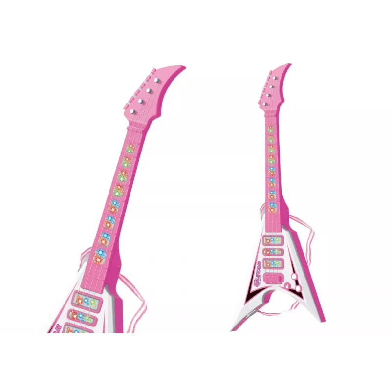 LEAN TOYS Electric Guitar For Kids Lights Melodies Pink
