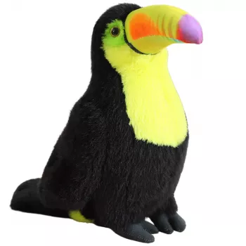LEAN TOYS Plush Toucan Bird Plush Toy Mascot Cuddly Toy Yellow 20cm