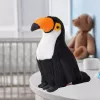 LEAN TOYS Plush Toy Mascot Cuddly Toucan Bird Black and White 30cm