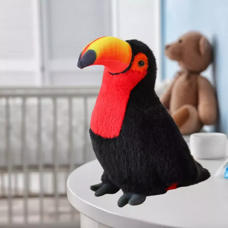 LEAN TOYS Plush Toucan Bird Plush Toy Mascot Cuddly Toy Red 35cm