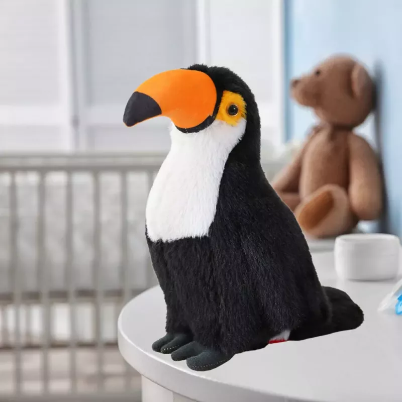 LEAN TOYS Plush Toucan Bird Plush Toy Mascot Cuddly Toy White 35cm
