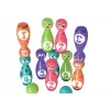 LEAN TOYS Bowling Set Smiley Balls Colored 10pcs