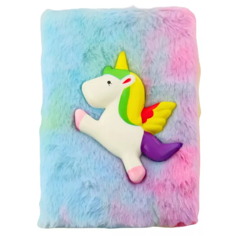 LEAN Plush Notebook Lined With Unicorn 3D Colorful