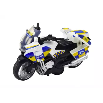LEAN TOYS Police Motorcycle with Friction Drive Battery Powered Lights Sound