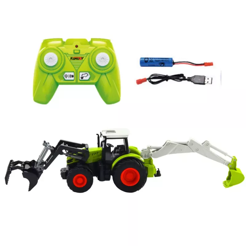 LEAN TOYS Agricultural Tractor With Rotating Bucket and Excavator 2in1 Remote Controlled 2.4G