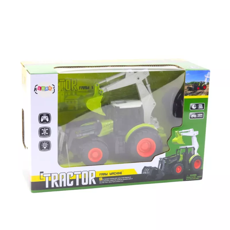LEAN TOYS Agricultural Tractor With Rotating Bucket and Excavator 2in1 Remote Controlled 2.4G