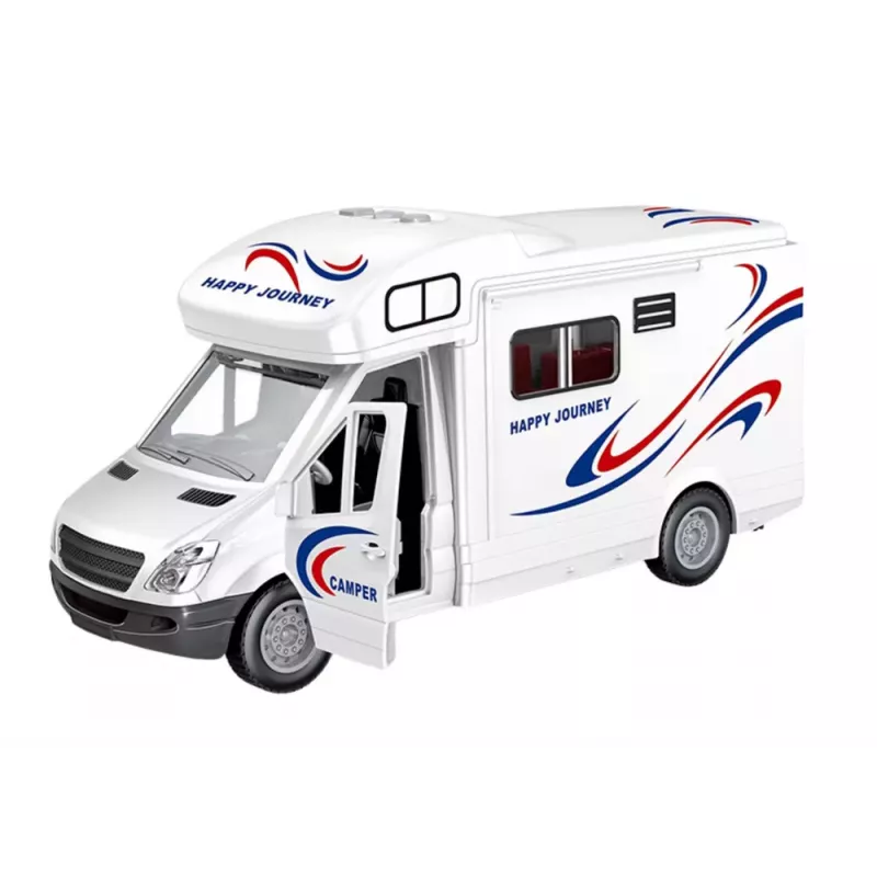 LEAN TOYS Car Camper White Lights Sounds Opening Doors