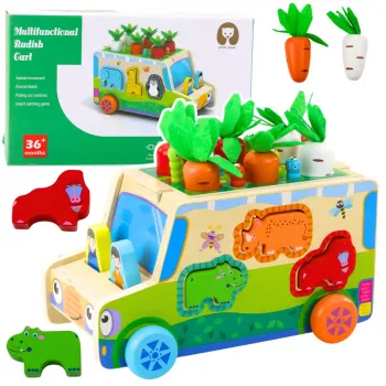 LEAN TOYS Educational Wooden Car Shape Sorter Maze Puzzle