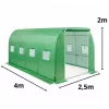 LEAN Foil Tunnel Garden Greenhouse for Vegetables Windows Green UV 4x2.5x2 M 10M²