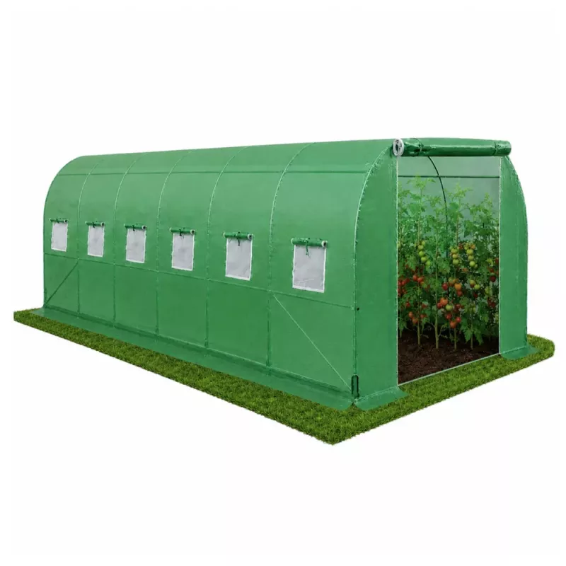 LEAN Greenhouse for Vegetables, Green UV Windows, 6x3x2m, 18m²