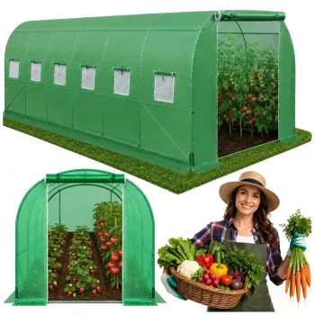 LEAN Greenhouse for Vegetables, Green UV Windows, 6x3x2m, 18m²