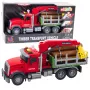 LEAN TOYS Timber Crane Truck Lights Sounds Red 1:14