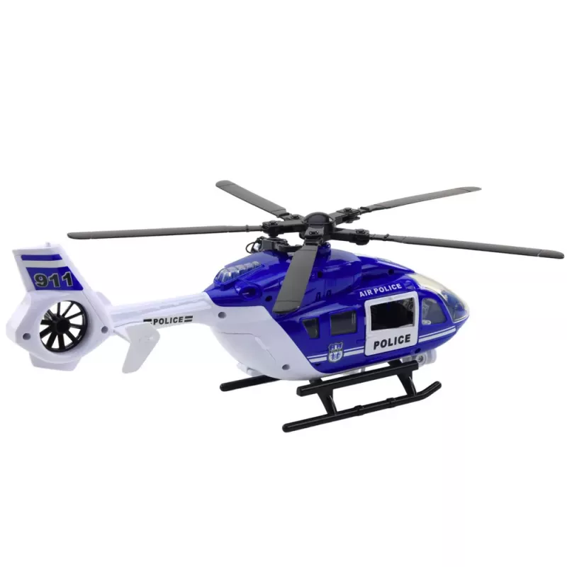 LEAN TOYS Police Helicopter Hook Stretcher Lights Sounds 1:14