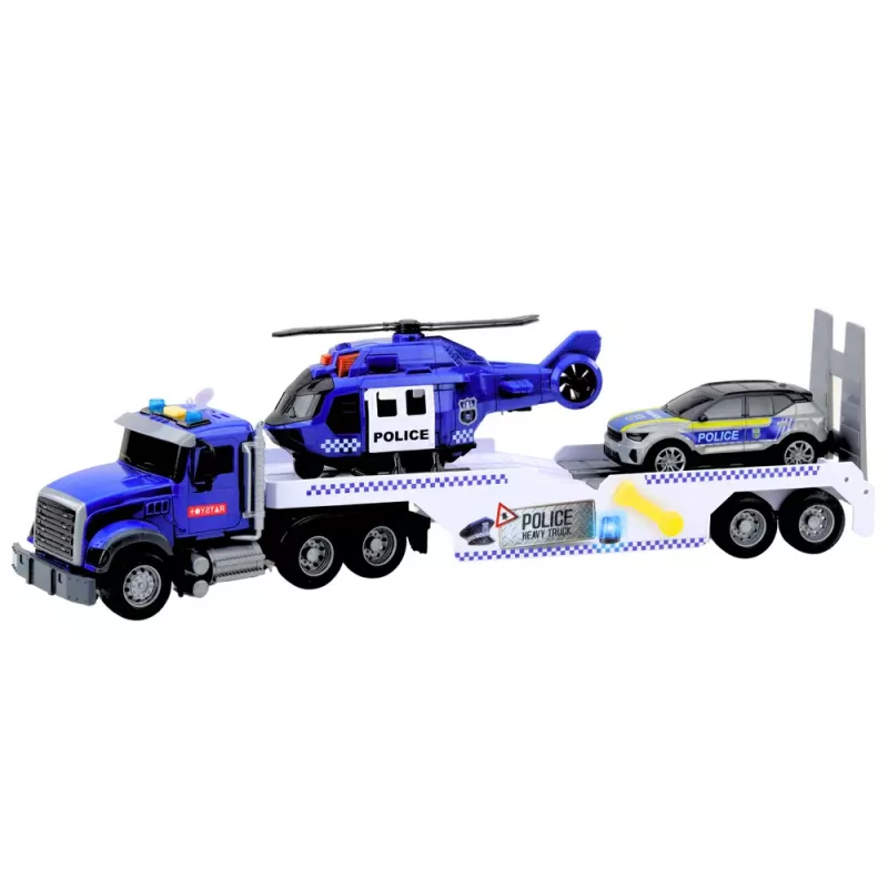 LEAN TOYS Police Truck Helicopter Car Police Car Lights Sounds Set