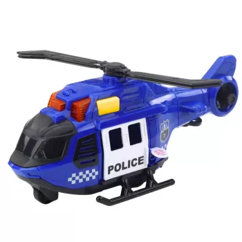 LEAN TOYS Police Helicopter with Crane Lights Sounds Blue