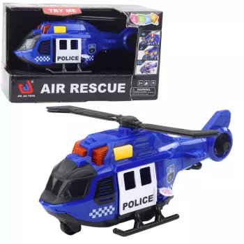 LEAN TOYS Police Helicopter with Crane Lights Sounds Blue