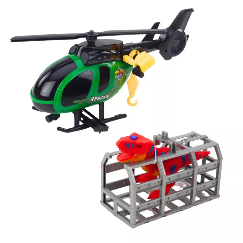 LEAN TOYS Rescue Kit Truck Helicopter Car Dinosaur Lights Sounds