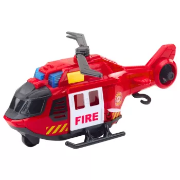 LEAN TOYS Fire Helicopter with Crane Lights and Sounds Red