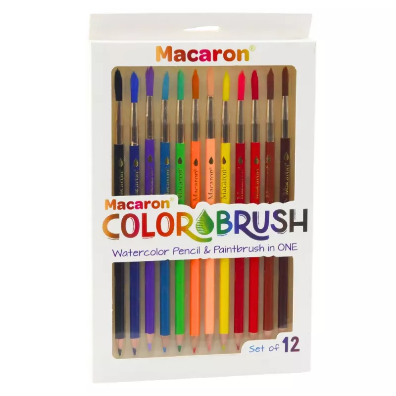 LEAN Watercolor Pencils With Brushes 2in1 Colored 12 Pcs