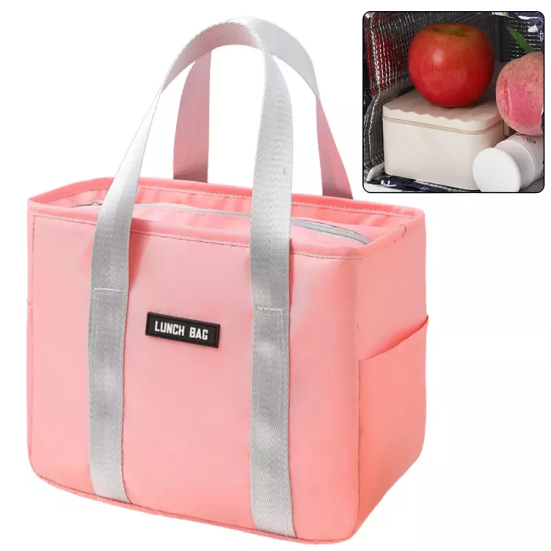 LEAN Thermal Insulating Breakfast Bag Lunch Bag Pink 24cm