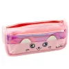 LEAN School Pencil Case With Cat Two Pockets Pink 21.5cm