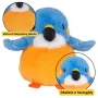 LEAN TOYS Plush Mascot Cuddly Toy Bird Blue Orange 12cm