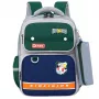 LEAN School Backpack Patches Dinosaur With Pencil Case Gray 16L