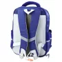 LEAN School Backpack Patches With Dinosaurs Chest Strap Navy Blue 39x27x15cm