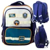 LEAN School Backpack Space Patches With Pencil Case Navy Blue 16L