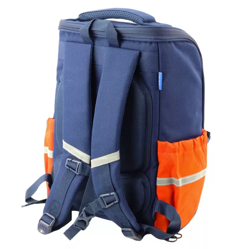 LEAN School Backpack With Dinosaur Chest Strap Navy Blue 22L