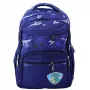 LEAN School Backpack Dinosaurs Patch T-Rex Chest Strap Navy Blue 20L
