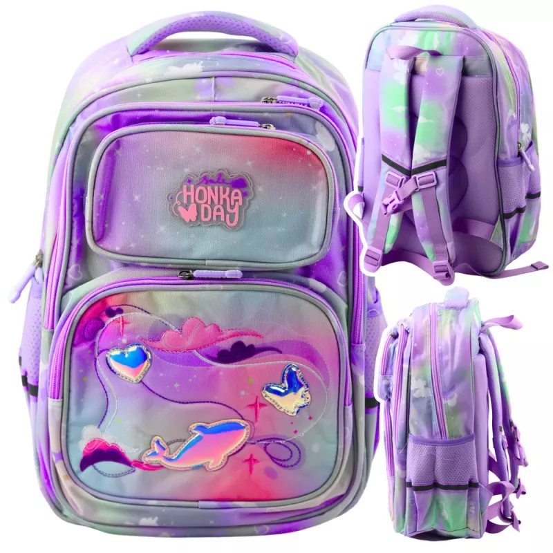 LEAN School Backpack Chest Strap Pastel Colored 20L