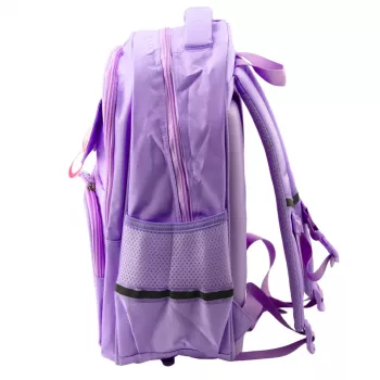 LEAN School Backpack With White Cat Chest Strap Purple 20L