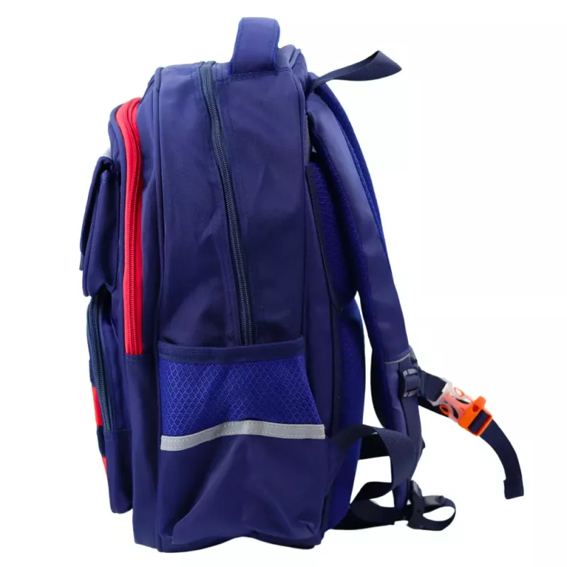 LEAN Children's School Backpack Chest Strap Navy Blue Red Space 20L 38cm