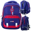 LEAN School Backpack Chest Strap Navy Blue Red 20L 38cm