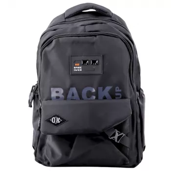 LEAN City School Backpack 6 Pockets Back Up Black 23L 46cm