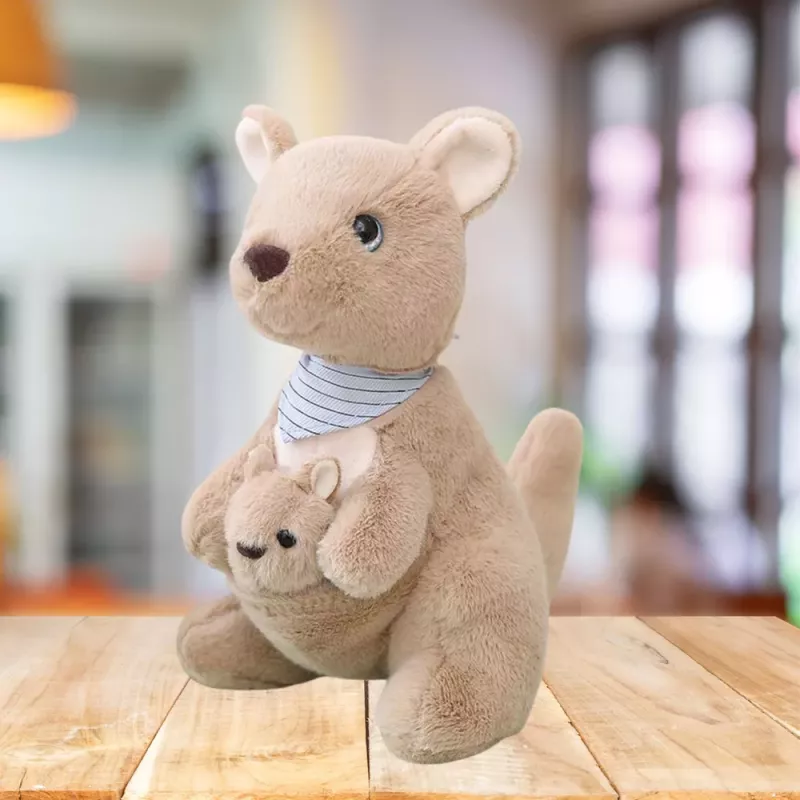 LEAN TOYS Plush Mascot Cuddly Toy Kangaroo With Cub 23cm