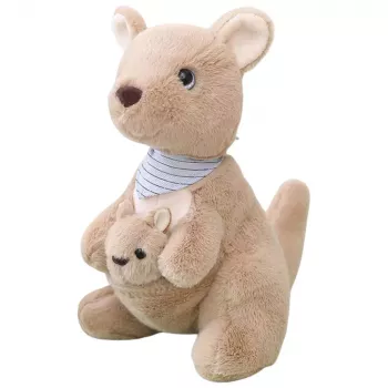 LEAN TOYS Plush Mascot Cuddly Toy Kangaroo With Cub 23cm