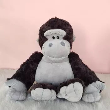 LEAN TOYS Plush Mascot Cuddly Toy Gorilla Dark Gray 22cm