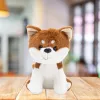 LEAN TOYS Plush Mascot Cuddly Toy Small Dog Shiba Inu White Brown 20cm