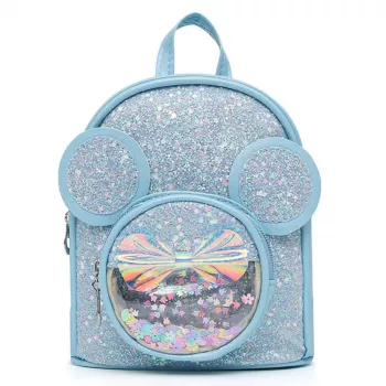 LEAN Children's Backpack With Sequins Mouse Ears Blue 22cm 3L