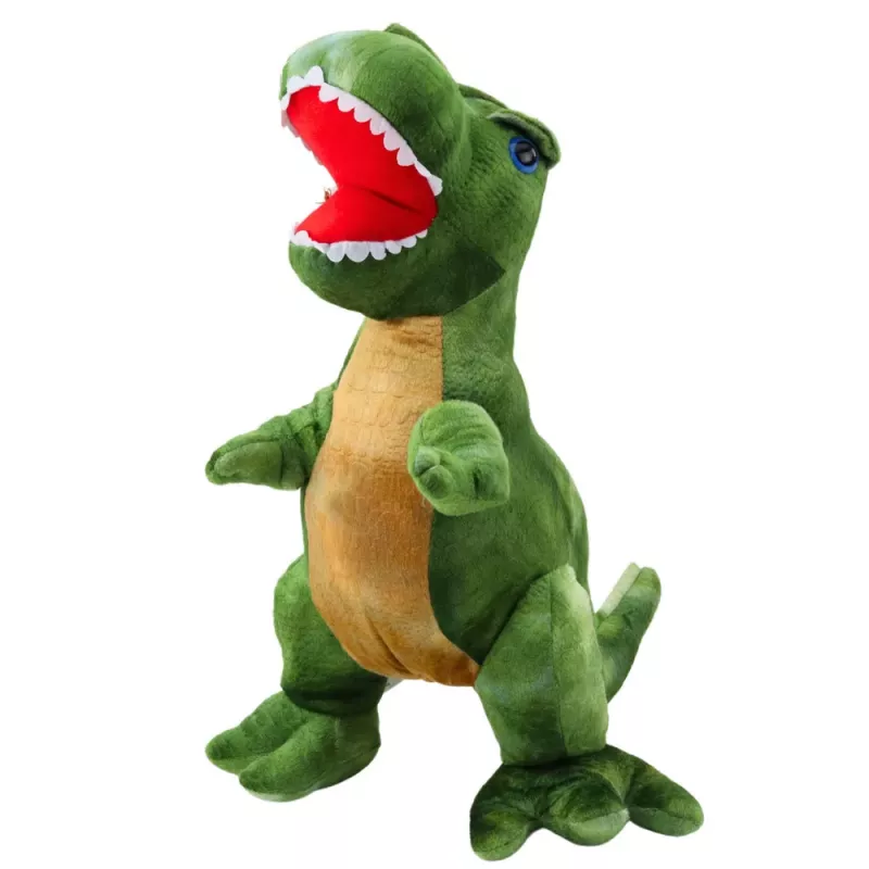 LEAN TOYS Plush Toy Dinosaur Cuddly Toy With Textured Skin Green 45cm
